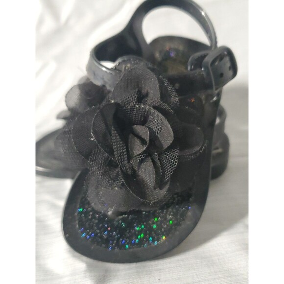 Other - Baby Girl Black Jelly Sandals‎ W/Flower (Size 3) Spring/Summer/Easter/Beach